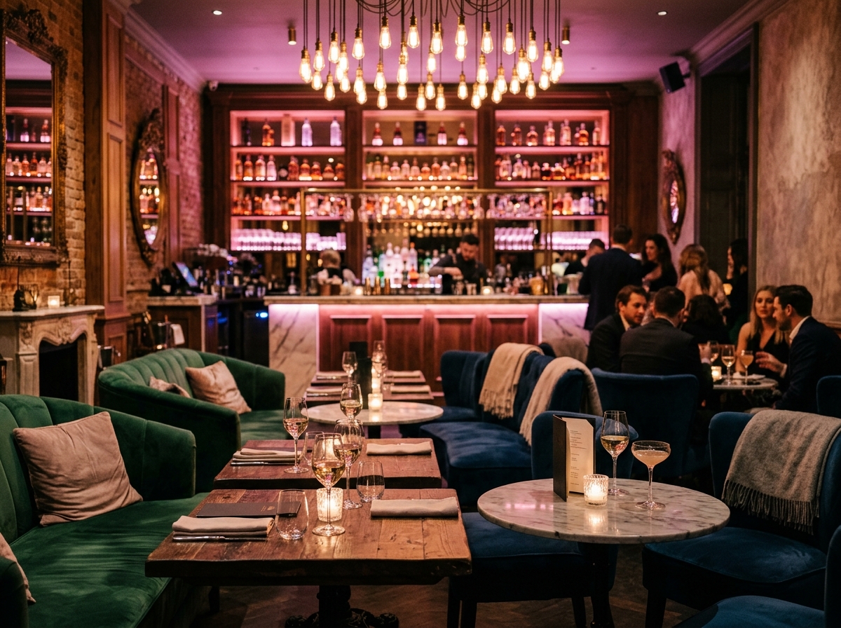 Upscale event venue ambiance for MatchQuest singles evenings
